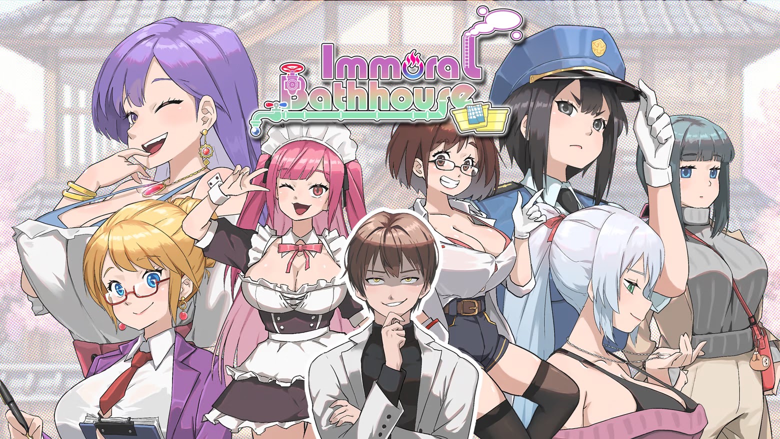 Ảnh game Immoral-Bathhouse – Trở Thành Quản Lý Nhà Tắm Và Chinh Phục Mấy Em Gái Gợi Cảm